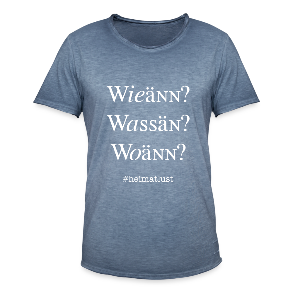 Whoch3 Männer Vintage T-Shirt - Vintage Denim