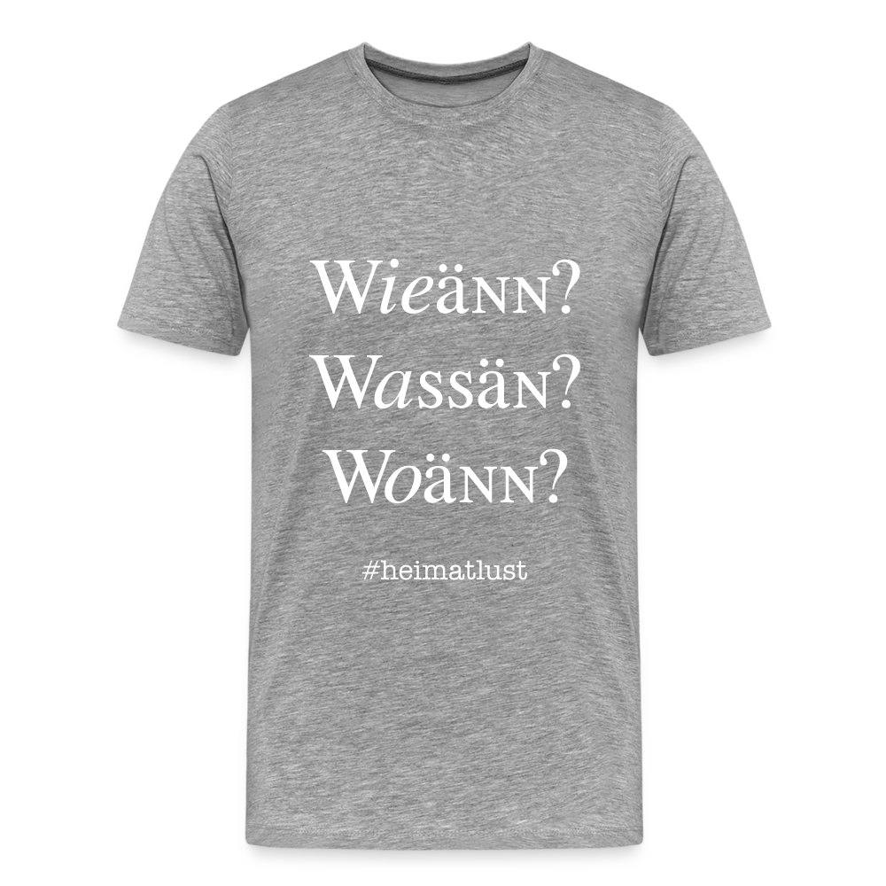 Whoch3 Männer Premium T-Shirt - Grau meliert