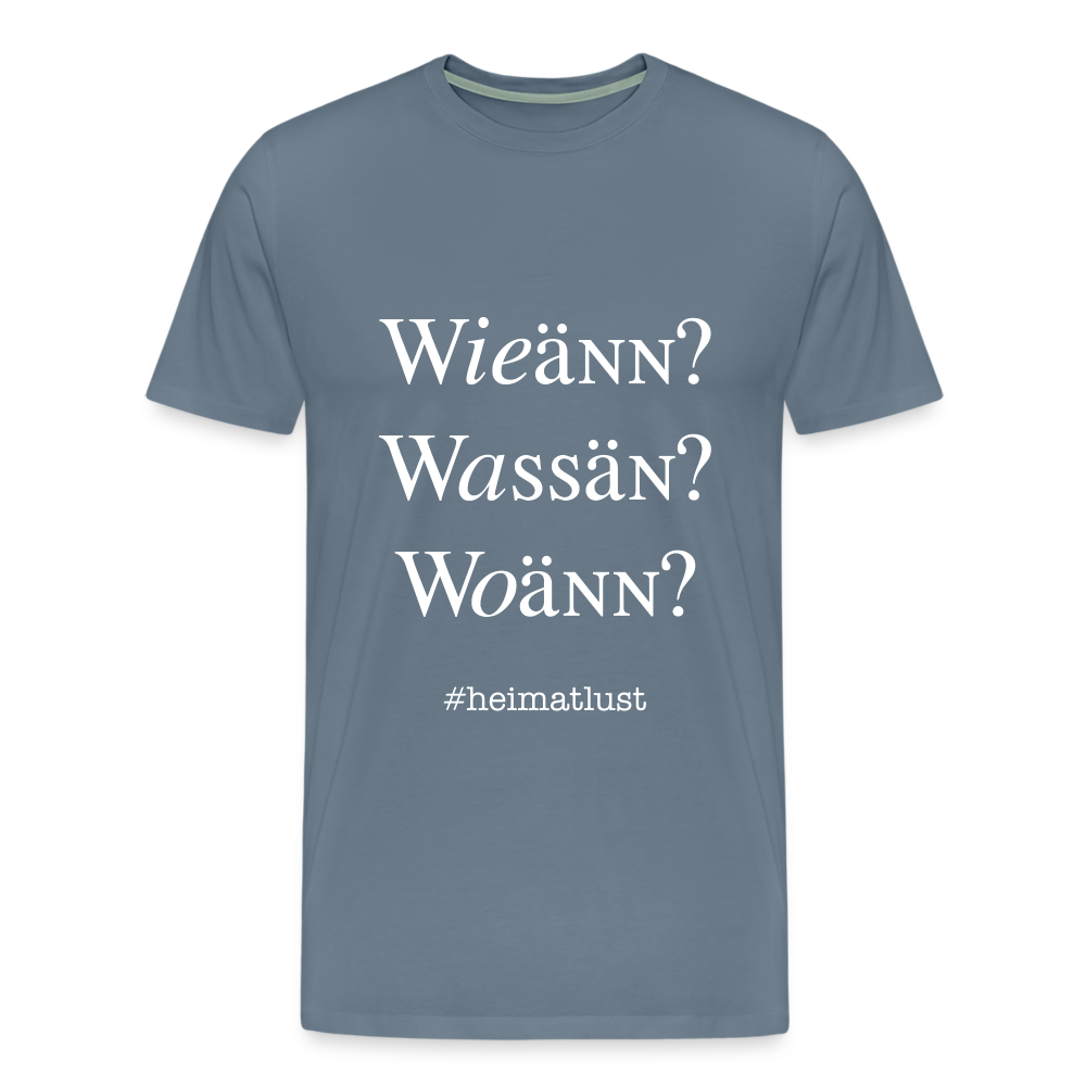 Whoch3 Männer Premium T-Shirt - Blaugrau