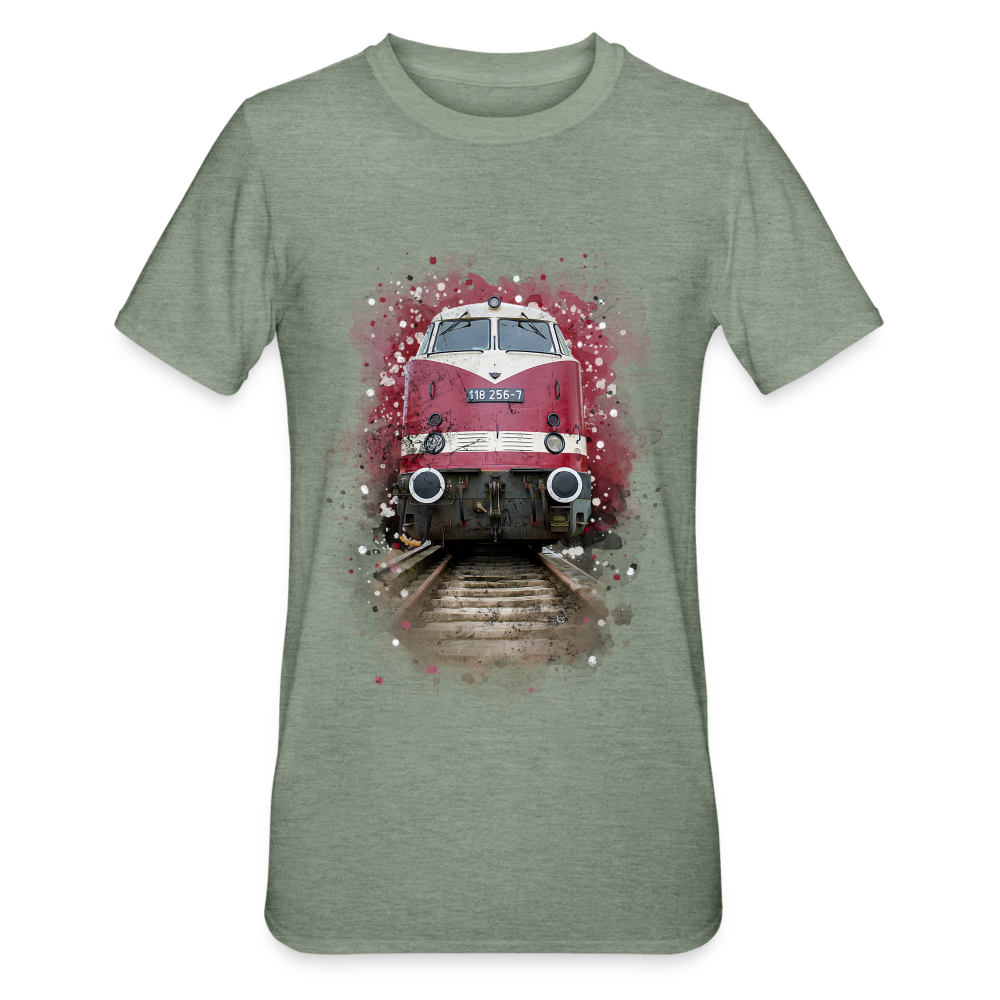 Diesellok Polycotton T-Shirt unisex - Militärgrün meliert