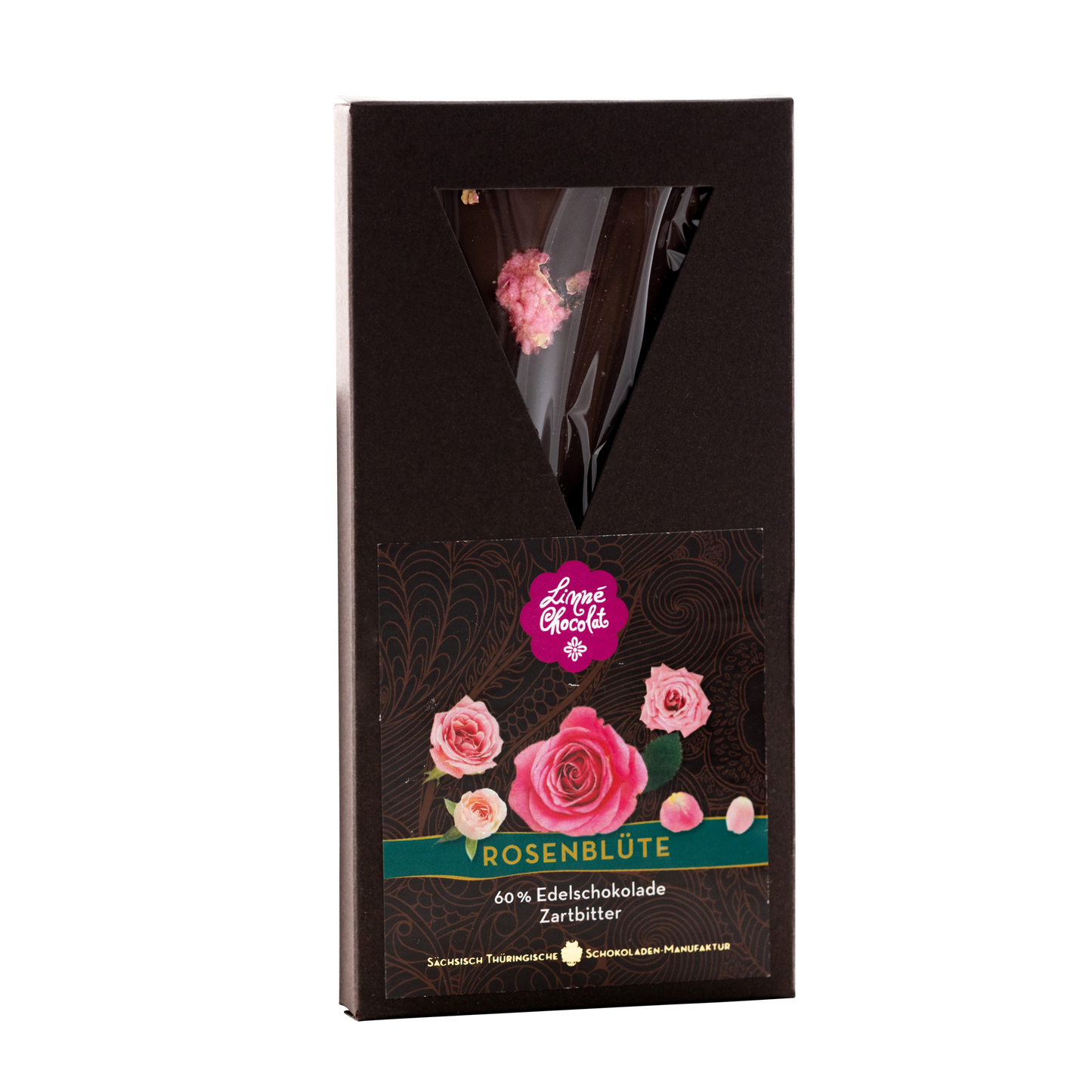 Zartbitter-Schokolade Rosenblütenblätter
