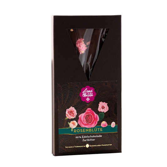 Zartbitter-Schokolade Rosenblütenblätter