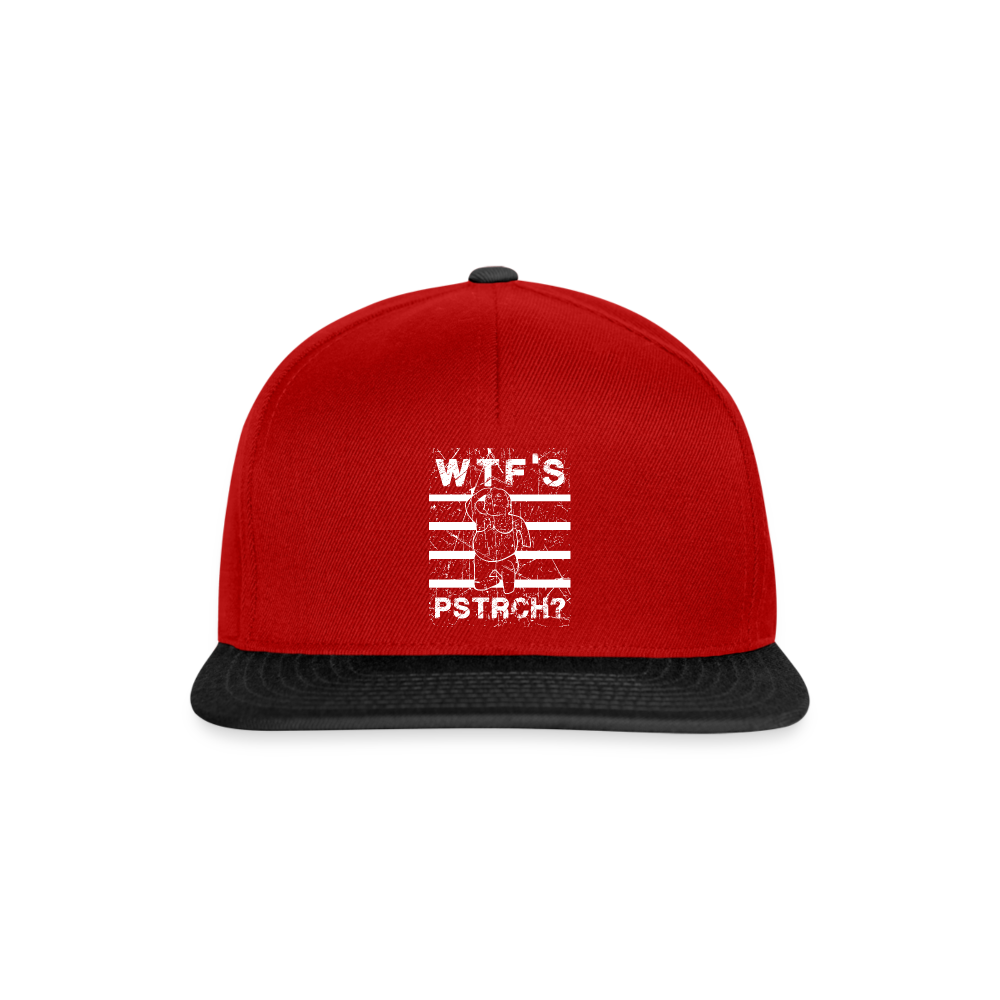 WTF Püstrich Snapback Cap - Rot/Schwarz