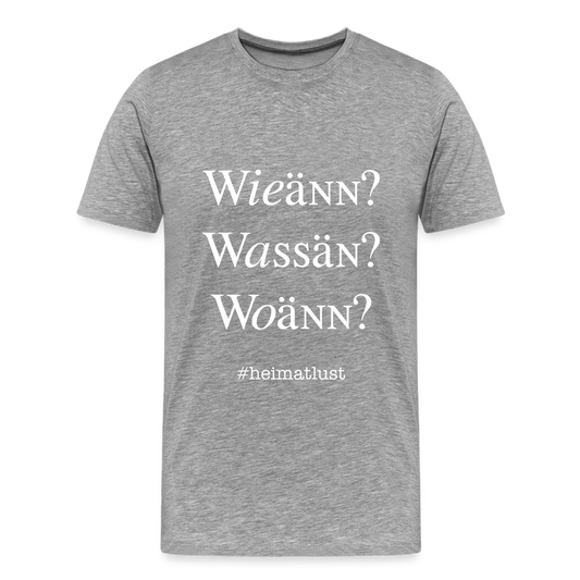 Whoch3 Männer Premium T-Shirt - Grau meliert