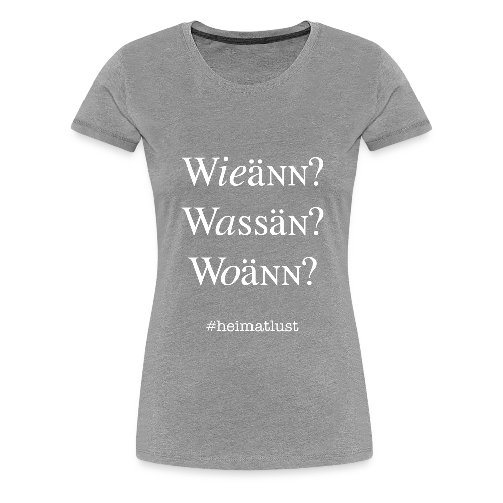 Whoch3 Frauen Premium T-Shirt - Grau meliert