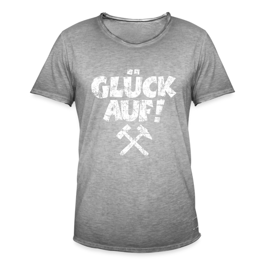 Glückauf Männer Vintage T-Shirt - Vintage Grau