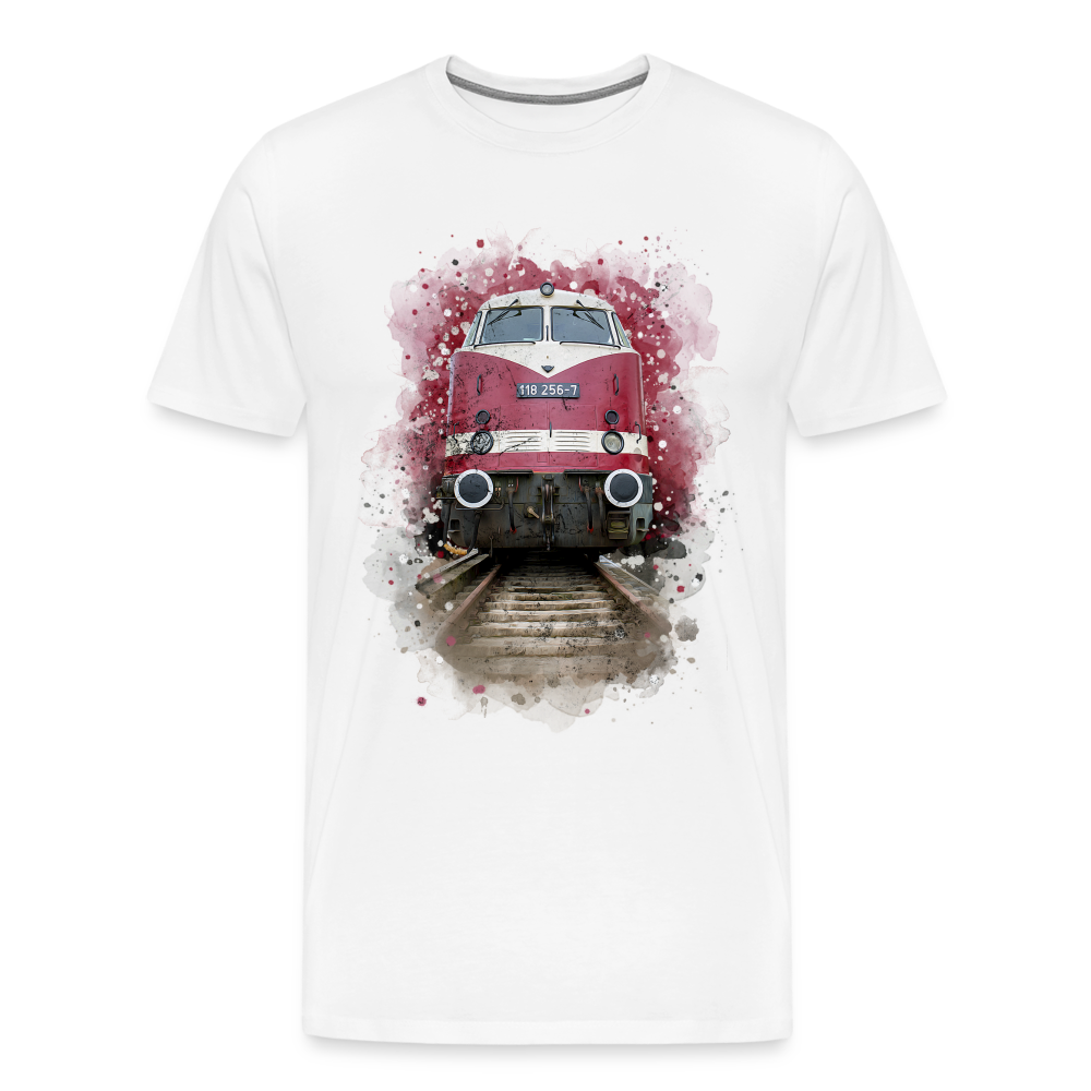 Diesellok Männer Premium T-Shirt - weiß