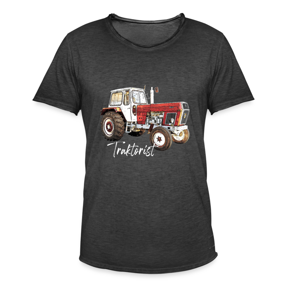 Traktorist Männer Vintage T-Shirt - Vintage Schwarz