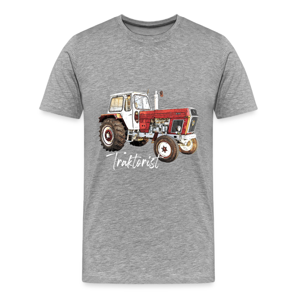 Traktorist Männer Premium T-Shirt - Grau meliert