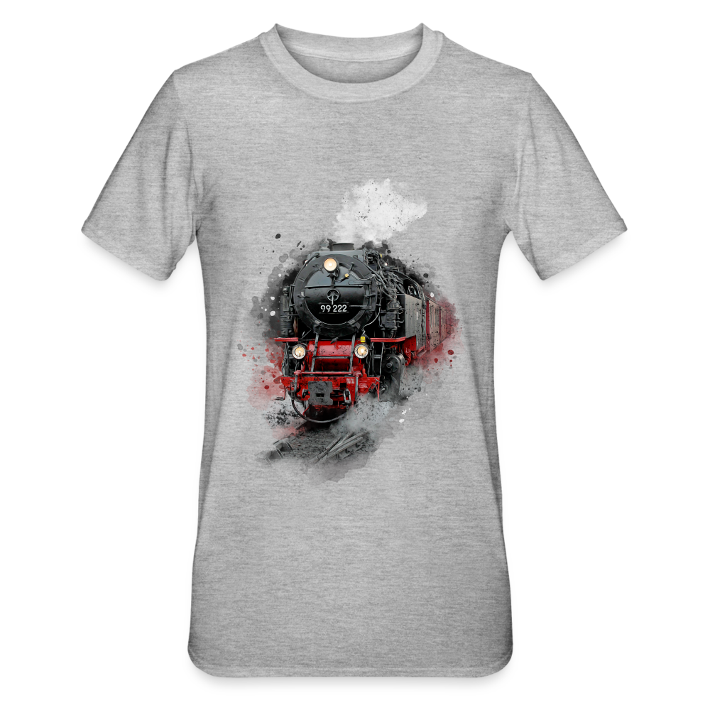 Dampflok Polycotton T-Shirt unisex - Grau meliert