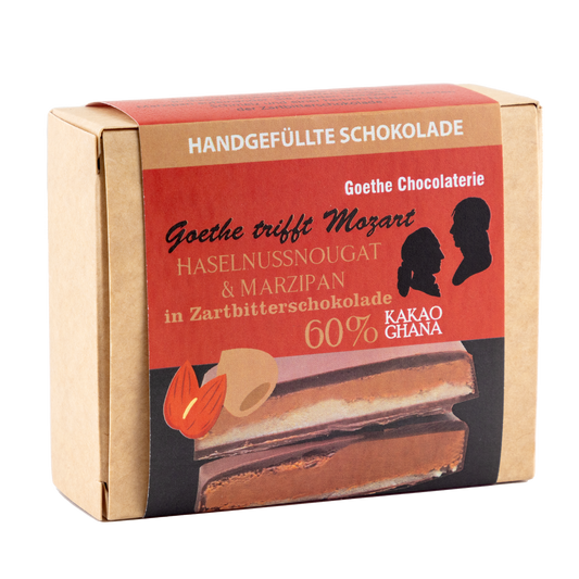 GOETHE TRIFFT MOZART: Handgefüllte Schokolade - Haselnussnougat und Marzipan